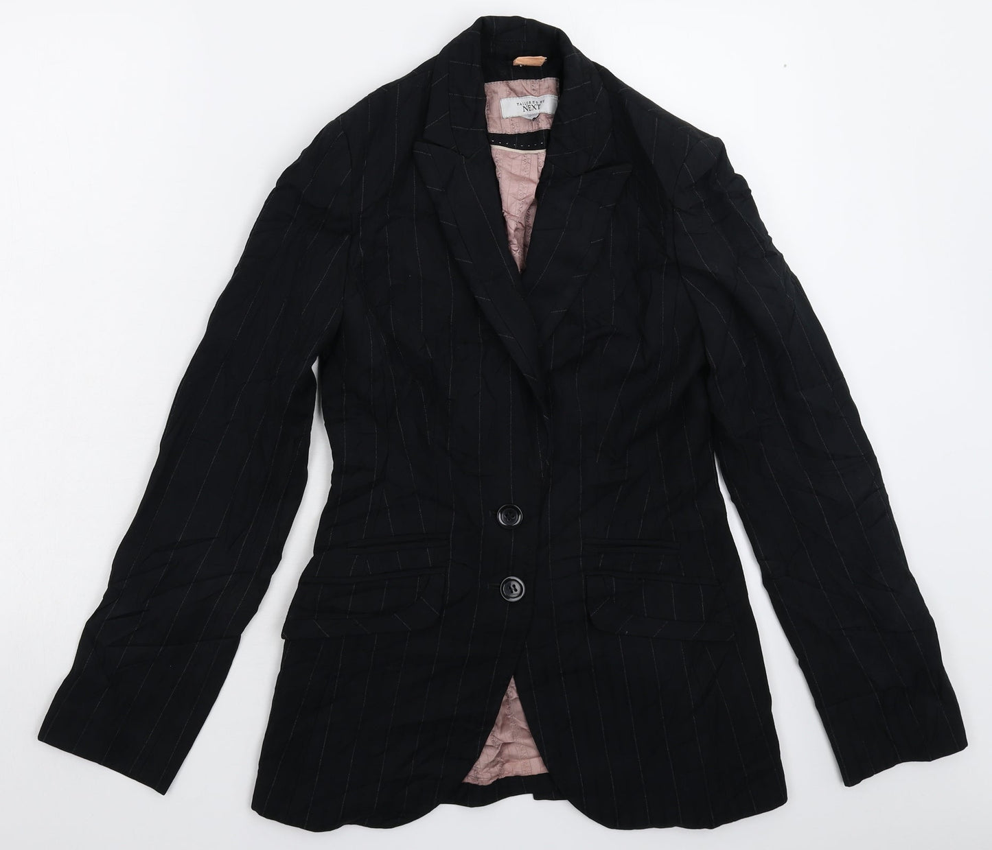 NEXT Womens Black Striped  Jacket Suit Jacket Size 8