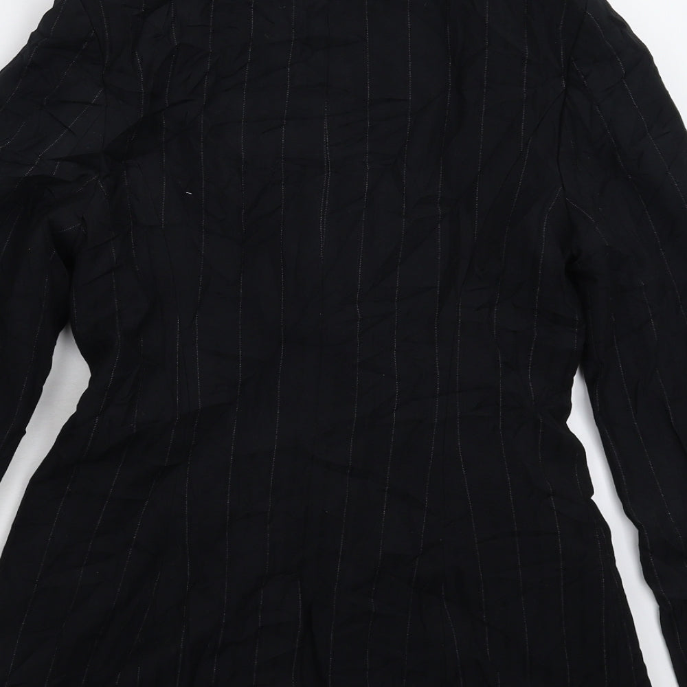 NEXT Womens Black Striped  Jacket Suit Jacket Size 8