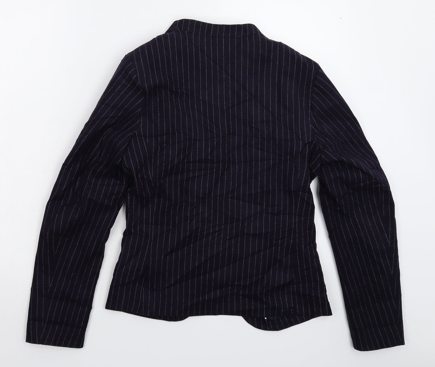 H&M Womens Blue Striped  Jacket Blazer Size 10