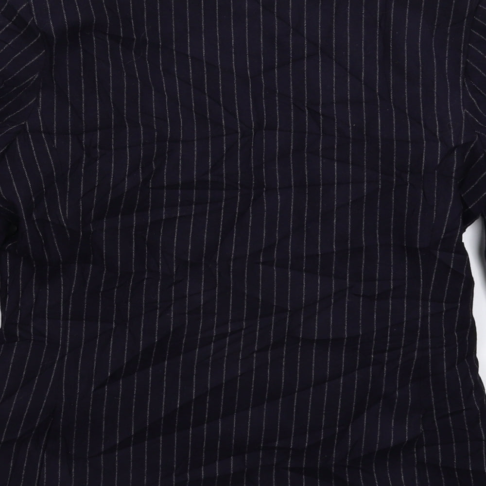 H&M Womens Blue Striped  Jacket Blazer Size 10