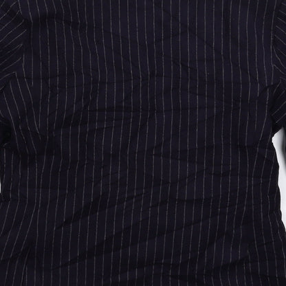 H&M Womens Blue Striped  Jacket Blazer Size 10