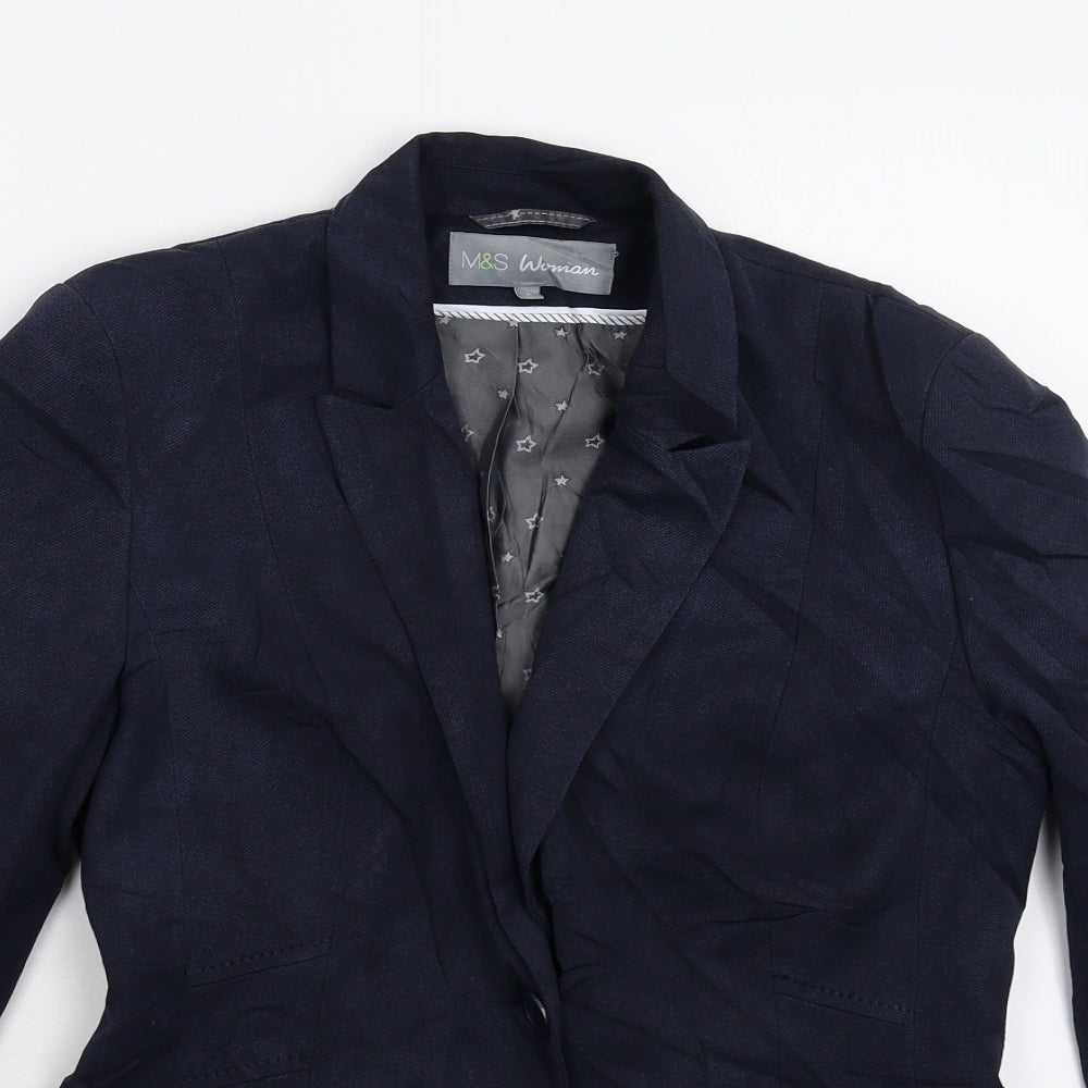 Womens UK Size 8 Marks and Spencer Regular Blue Suit Jacket