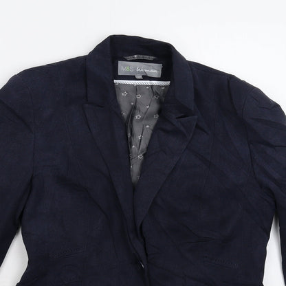Womens UK Size 8 Marks and Spencer Regular Blue Suit Jacket