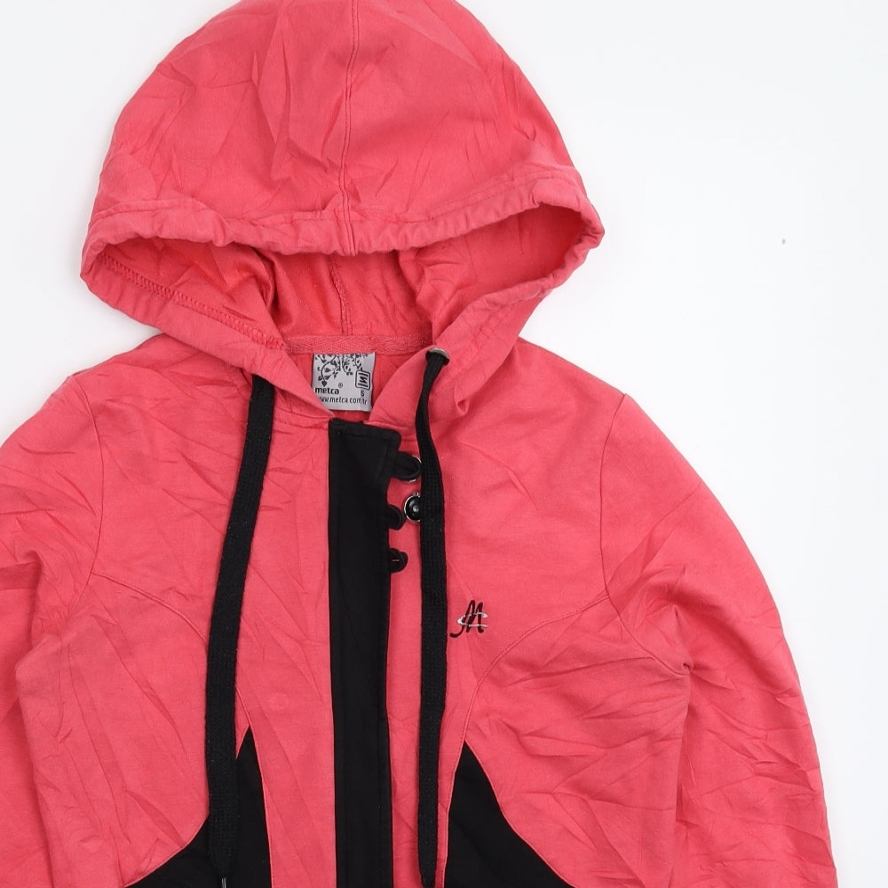 Metca Womens Pink   Full Zip Hoodie Size S