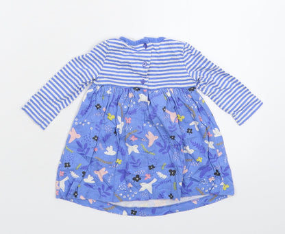 John Lewis Girls Blue Striped  Fit & Flare  Size 0-3 Months