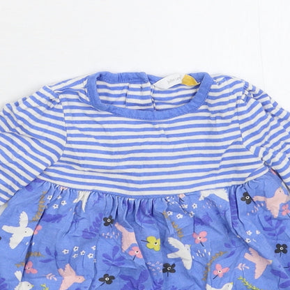 John Lewis Girls Blue Striped  Fit & Flare  Size 0-3 Months