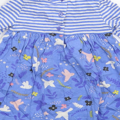 John Lewis Girls Blue Striped  Fit & Flare  Size 0-3 Months