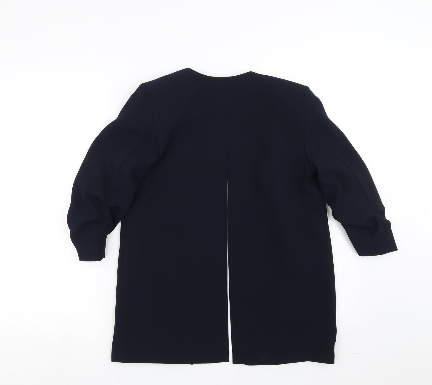 River Island Womens Blue   Jacket Suit Jacket Size 8  - split back, ruched sleeve