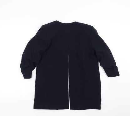 River Island Womens Blue   Jacket Suit Jacket Size 8  - split back, ruched sleeve