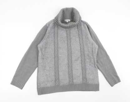 Fay Louise Womens Grey Striped  Pullover Jumper Size L