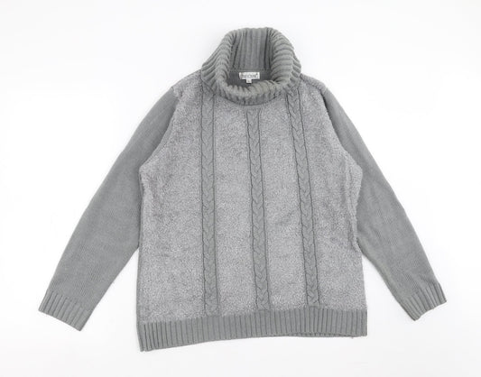 Fay Louise Womens Grey Striped  Pullover Jumper Size L