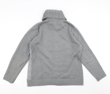 Fay Louise Womens Grey Striped  Pullover Jumper Size L