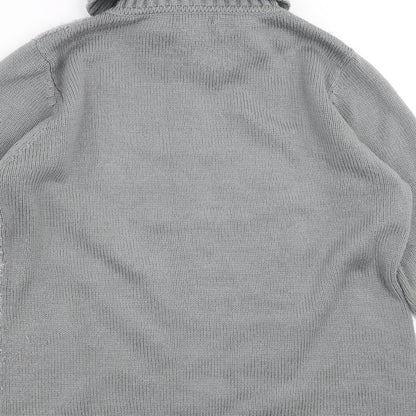 Fay Louise Womens Grey Striped  Pullover Jumper Size L