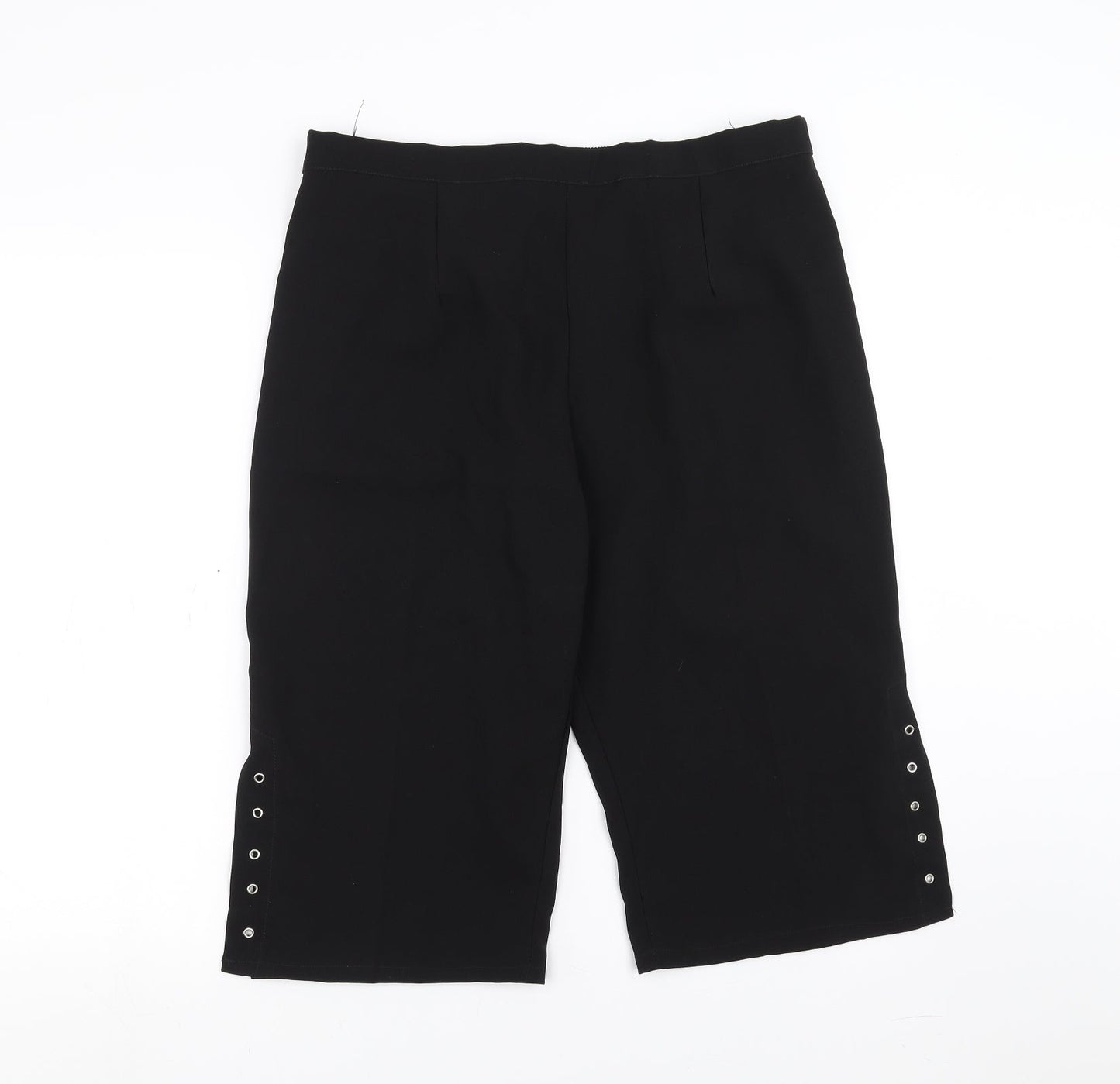 Womens UK Size 2XL Preworn Regular Fit Cropped Black Trousers