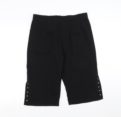 Womens UK Size 2XL Preworn Regular Fit Cropped Black Trousers