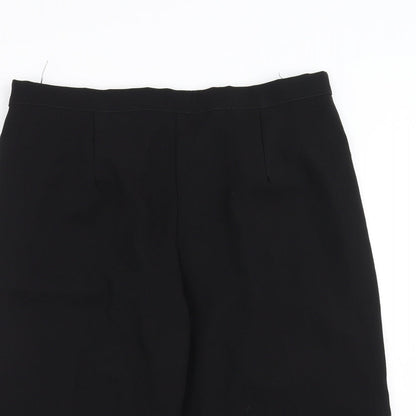 Womens UK Size 2XL Preworn Regular Fit Cropped Black Trousers