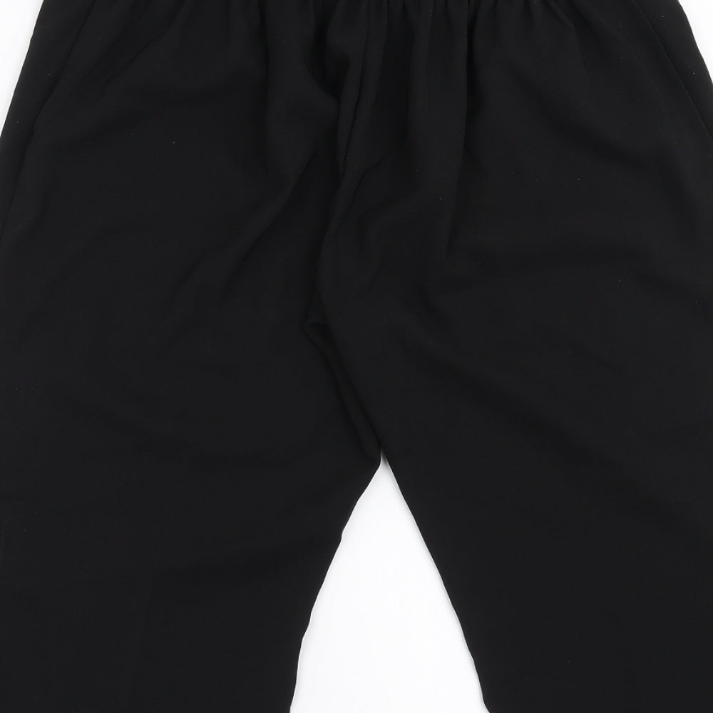 Womens UK Size 2XL Preworn Regular Fit Cropped Black Trousers