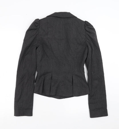 Warehouse Womens Grey Herringbone  Jacket Suit Jacket Size 8