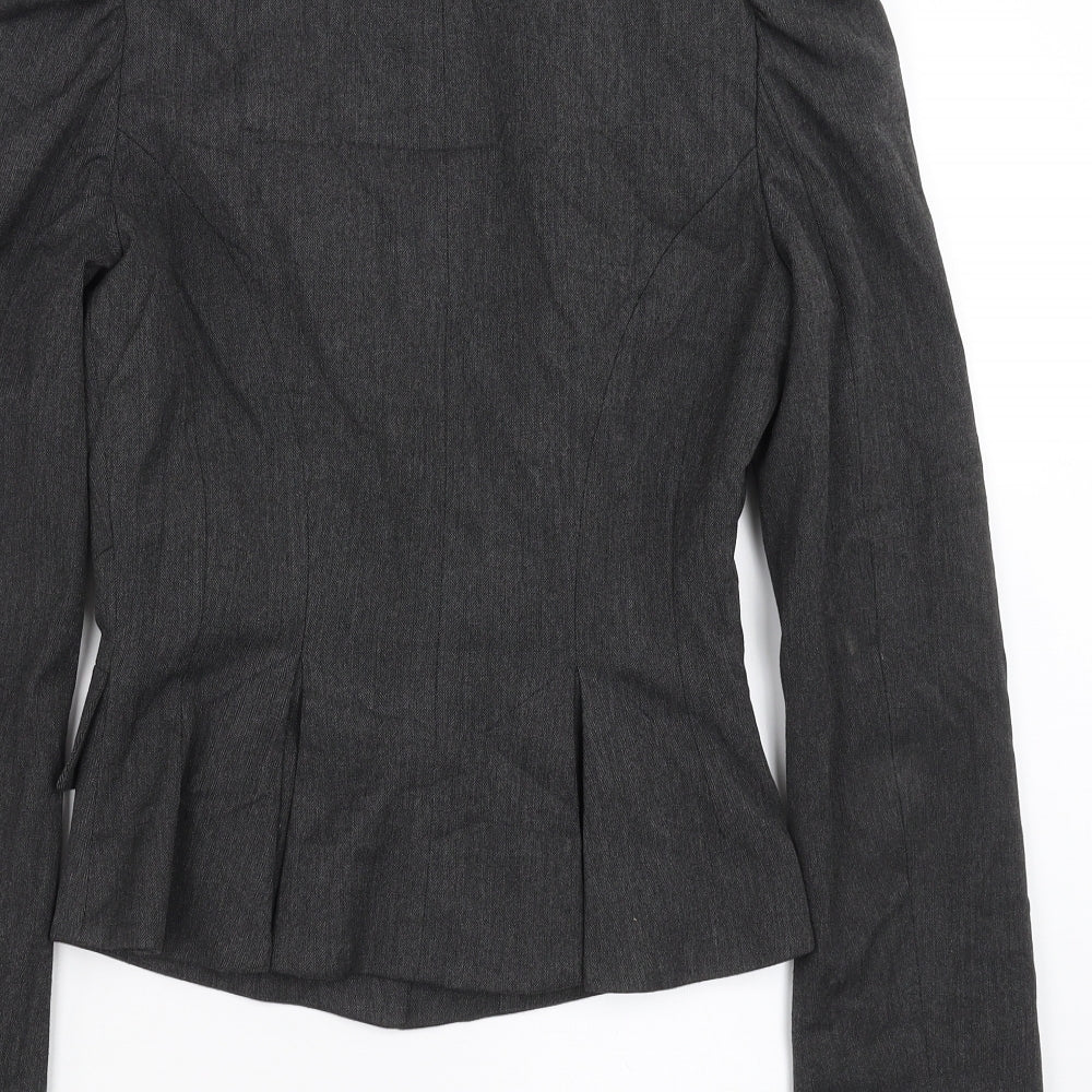 Warehouse Womens Grey Herringbone  Jacket Suit Jacket Size 8