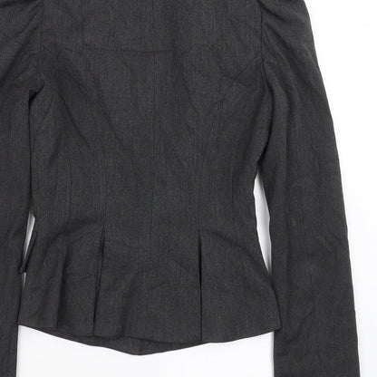 Warehouse Womens Grey Herringbone  Jacket Suit Jacket Size 8