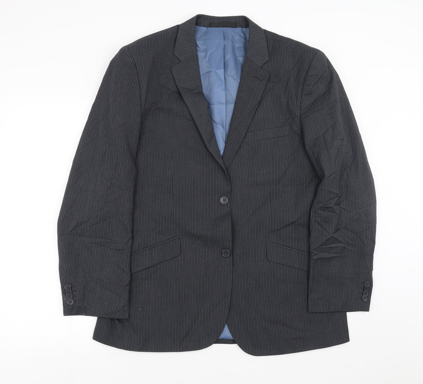 butler&webb Mens Blue Striped  Jacket Suit Jacket Size 42  - short length
