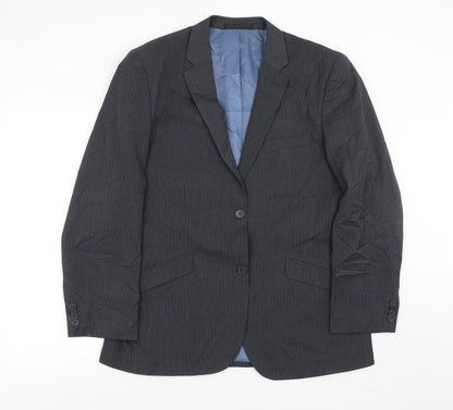 butler&webb Mens Blue Striped  Jacket Suit Jacket Size 42  - short length
