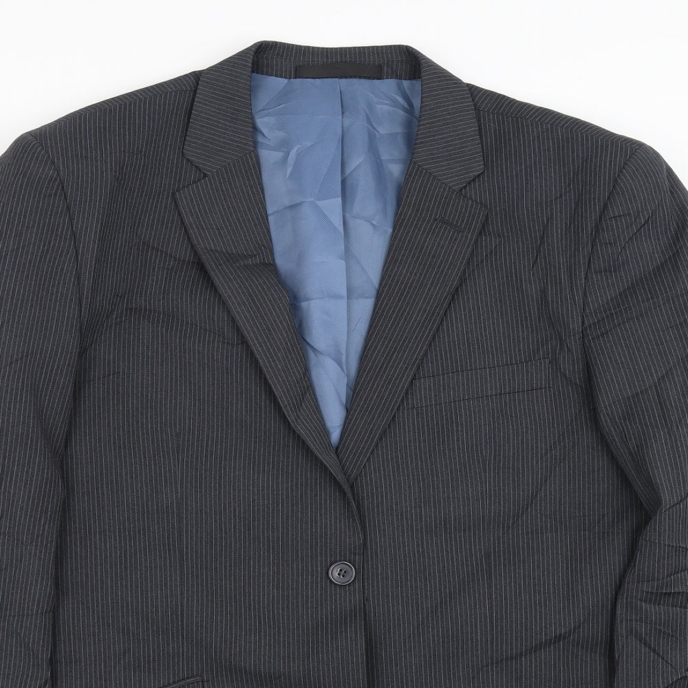 butler&webb Mens Blue Striped  Jacket Suit Jacket Size 42  - short length