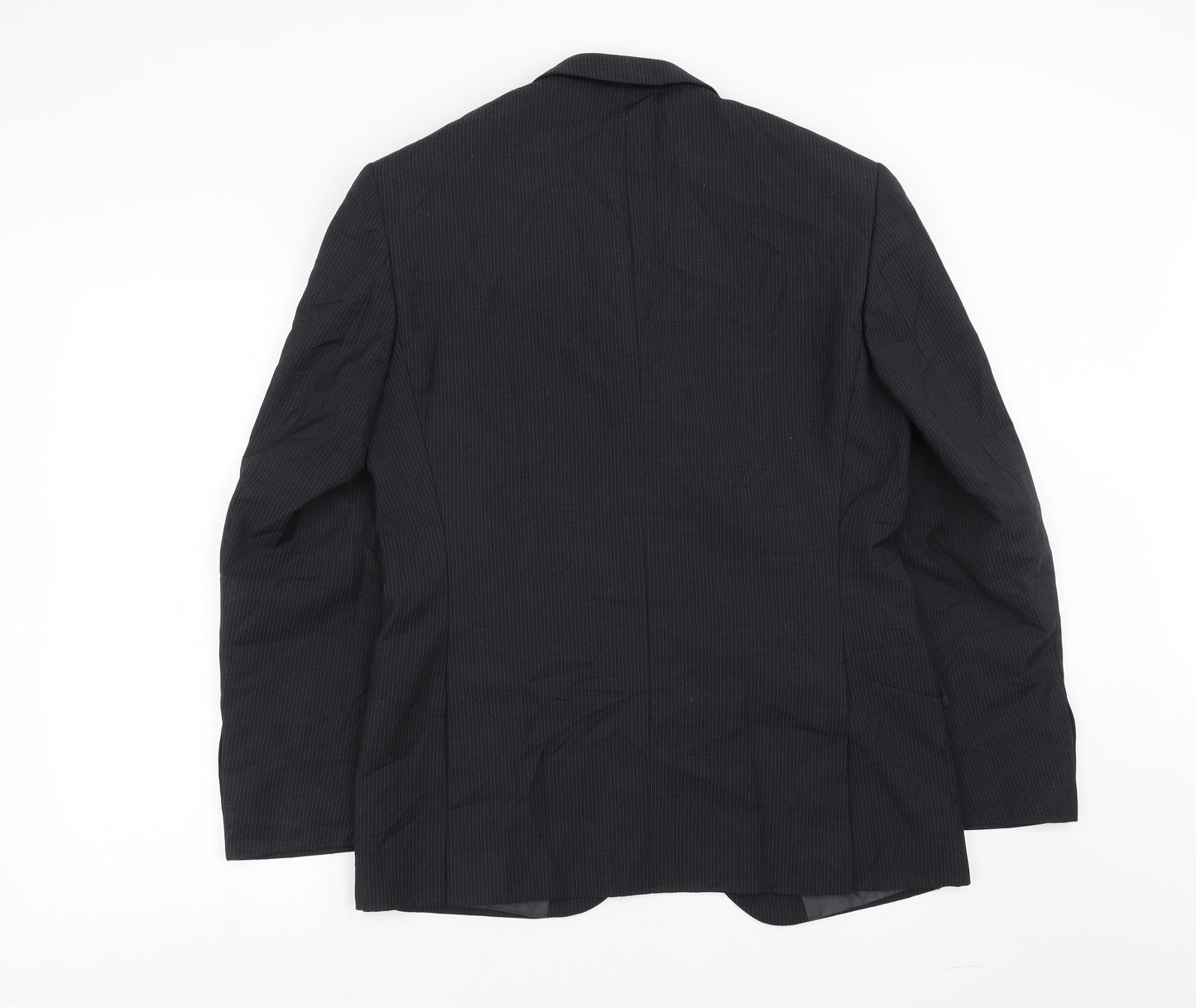 Marks and Spencer Mens Black Striped  Jacket Suit Jacket Size 38