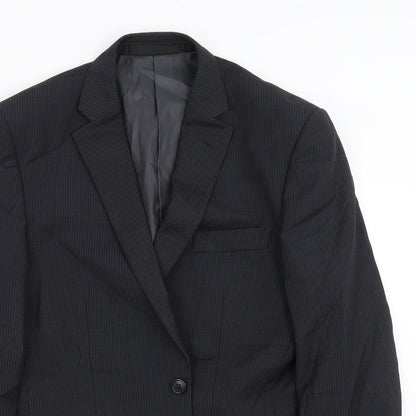 Marks and Spencer Mens Black Striped  Jacket Suit Jacket Size 38