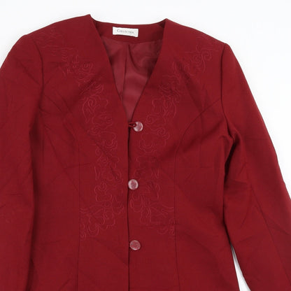 Womens UK Size 10 Collection Regular Red Suit Jacket