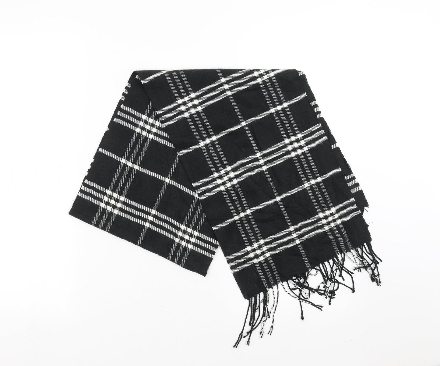 Preworn Unisex Black Check   Scarf
