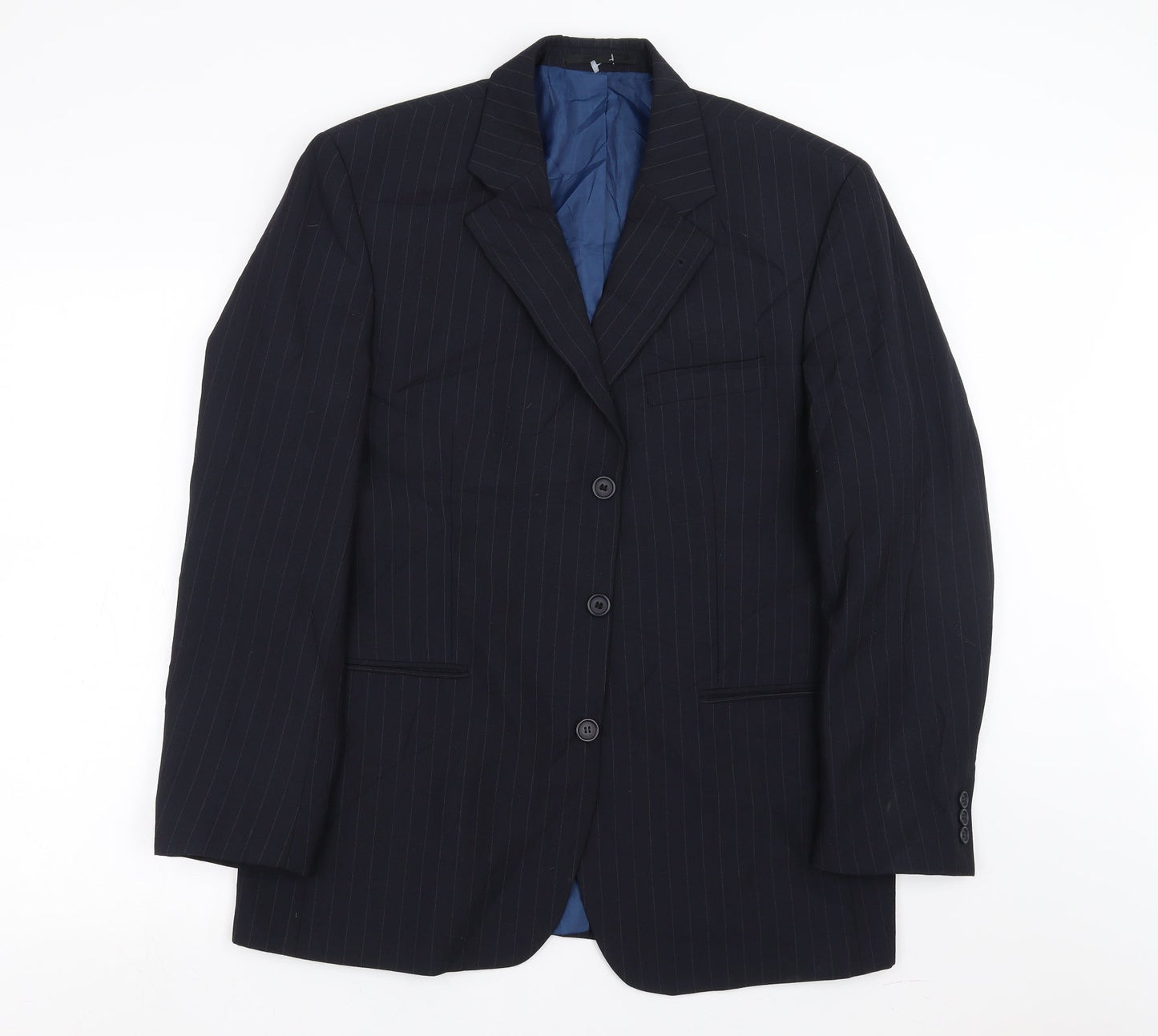 George Mens Blue Striped  Jacket Suit Jacket Size 40