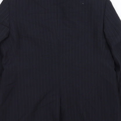 George Mens Blue Striped  Jacket Suit Jacket Size 40