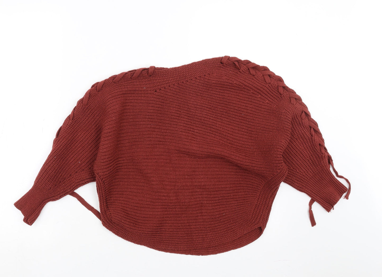 Preworn Womens Red   Pullover Jumper Size S  - Lace up Detail