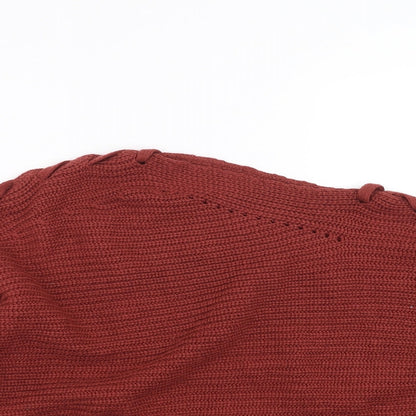 Preworn Womens Red   Pullover Jumper Size S  - Lace up Detail
