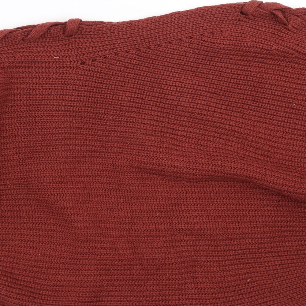 Preworn Womens Red   Pullover Jumper Size S  - Lace up Detail