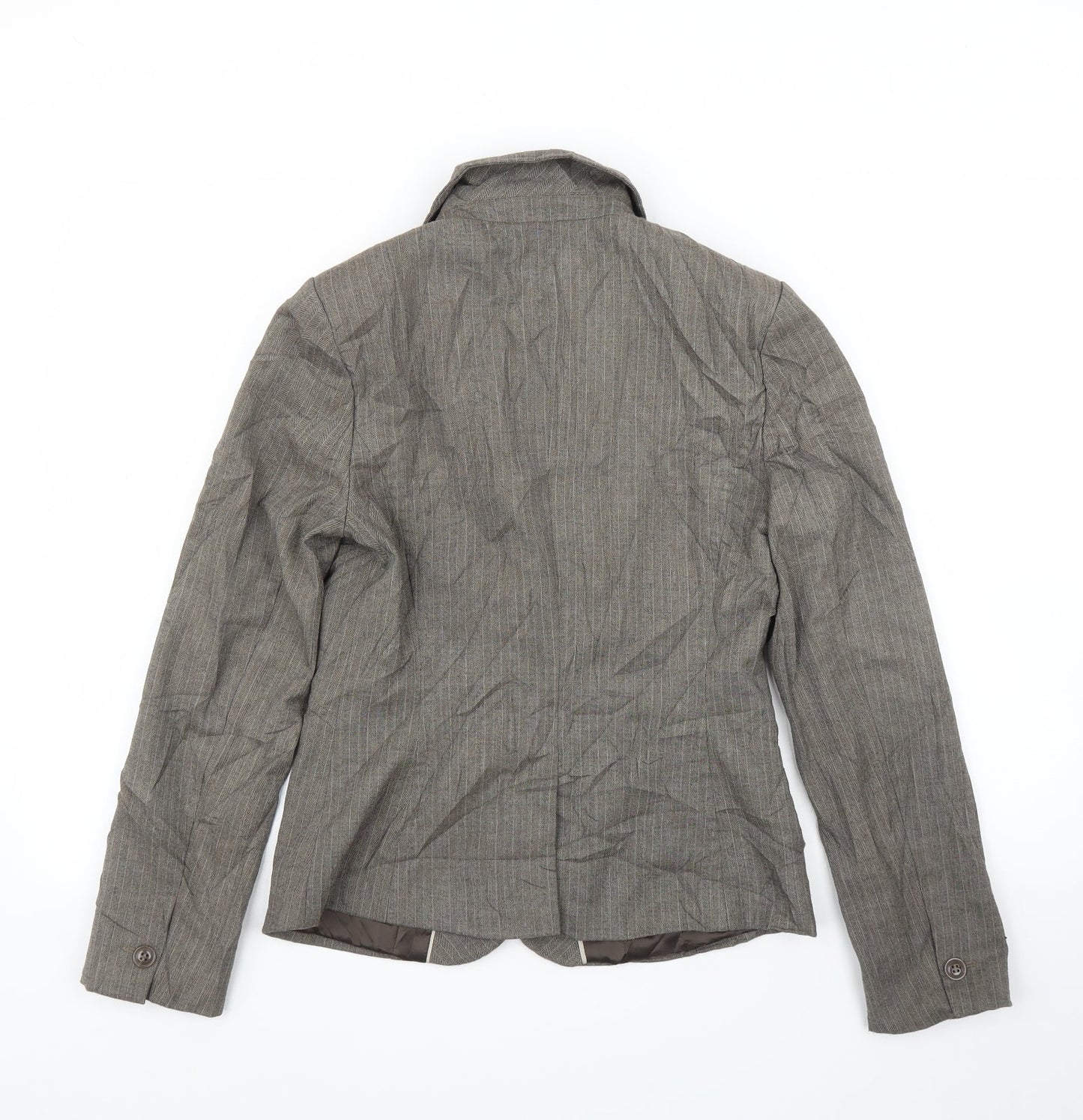 NEXT Womens Brown Striped  Jacket Blazer Size 8