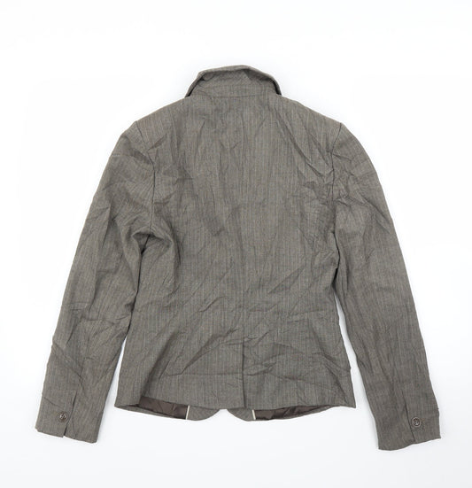 NEXT Womens Brown Striped  Jacket Blazer Size 8