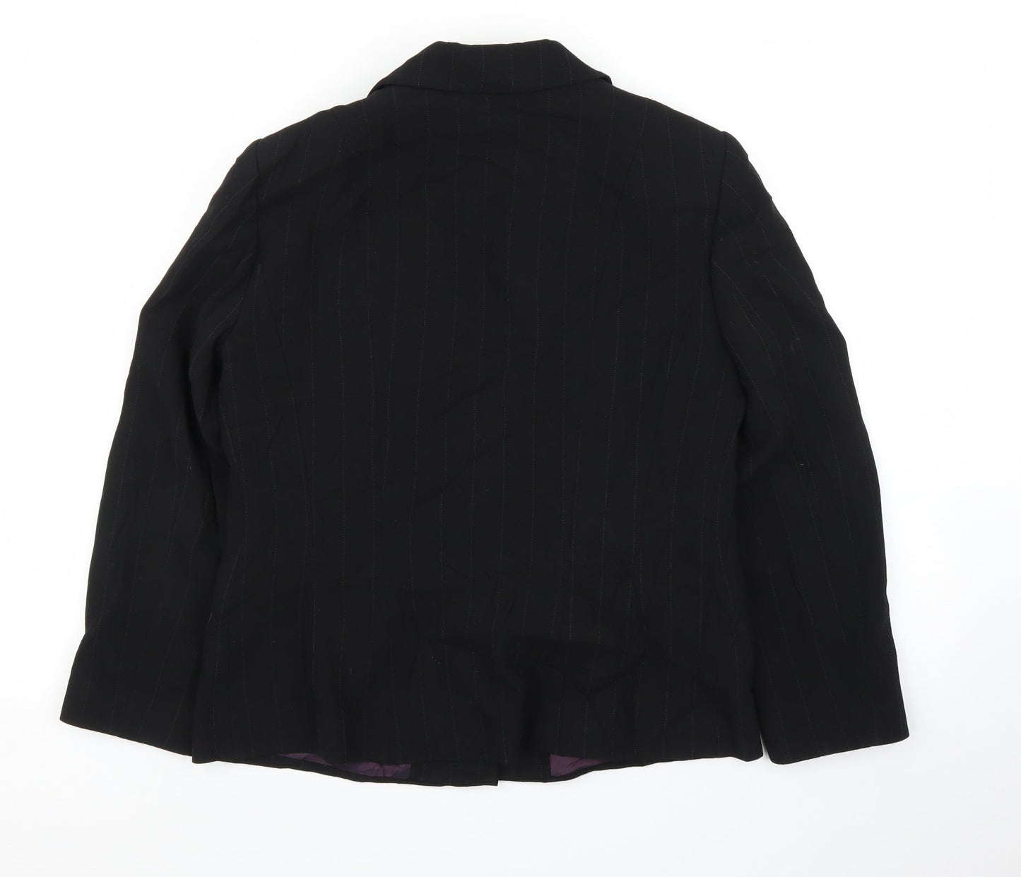 Principles Womens Black Striped  Jacket Blazer Size 14