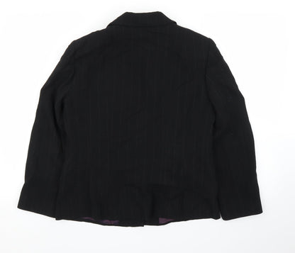 Principles Womens Black Striped  Jacket Blazer Size 14