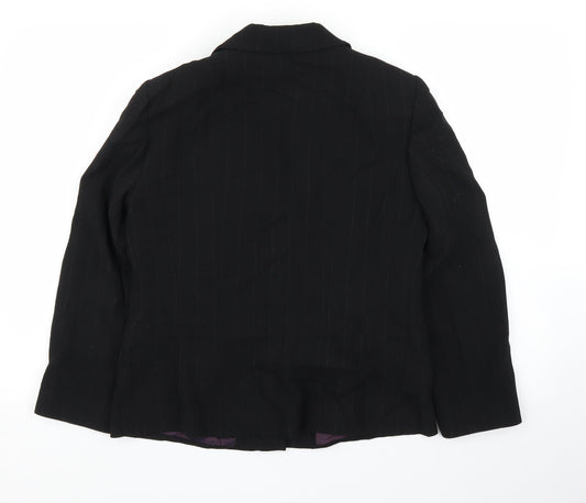 Principles Womens Black Striped  Jacket Blazer Size 14
