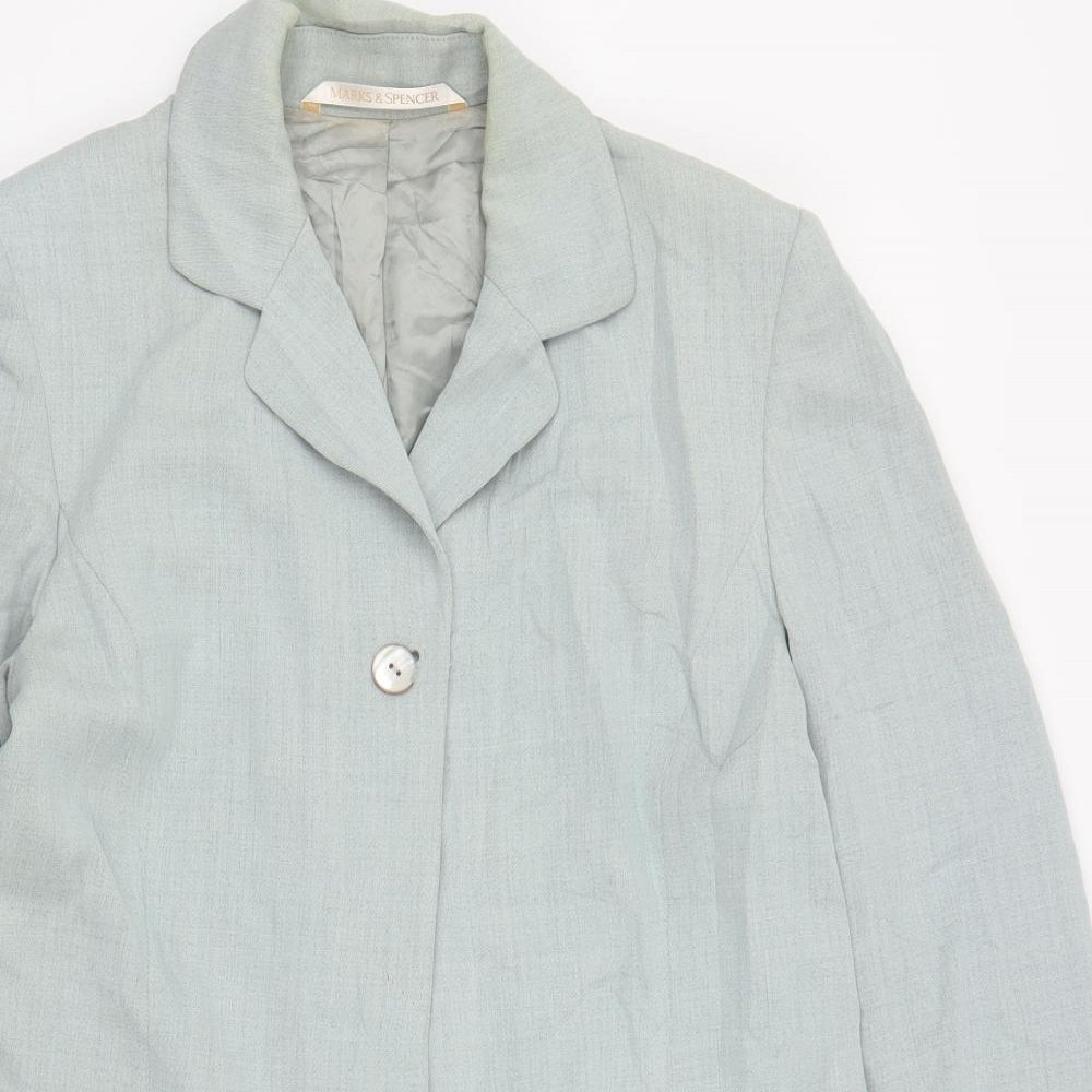 M&S Womens Green   Jacket Blazer Size 12
