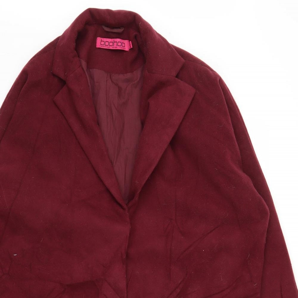 Womens UK Size 14 Boohoo Purple Overcoat