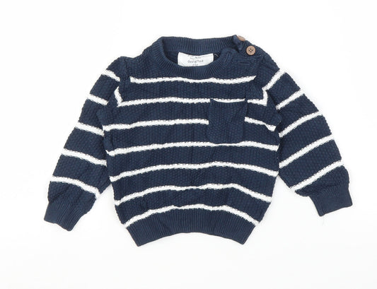 F&F Baby Blue Striped  Pullover Jumper Size 0-3 Months