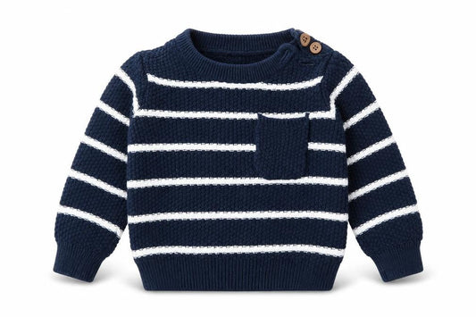 F&F Baby Blue Striped  Pullover Jumper Size 0-3 Months