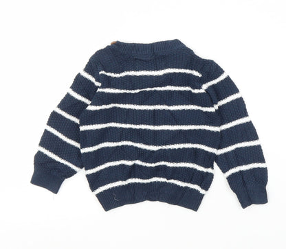 F&F Baby Blue Striped  Pullover Jumper Size 0-3 Months