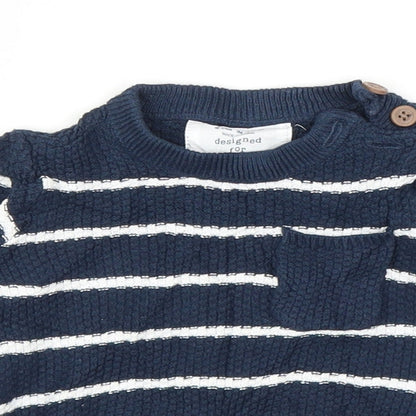 F&F Baby Blue Striped  Pullover Jumper Size 0-3 Months