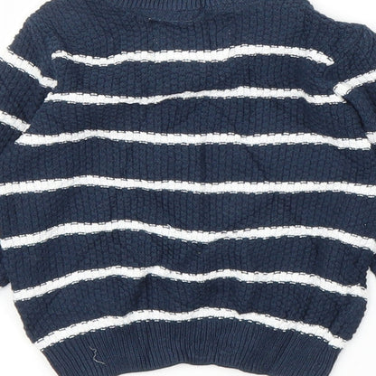 F&F Baby Blue Striped  Pullover Jumper Size 0-3 Months
