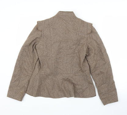 Preworn Womens Brown Herringbone  Cardigan Jumper Size S