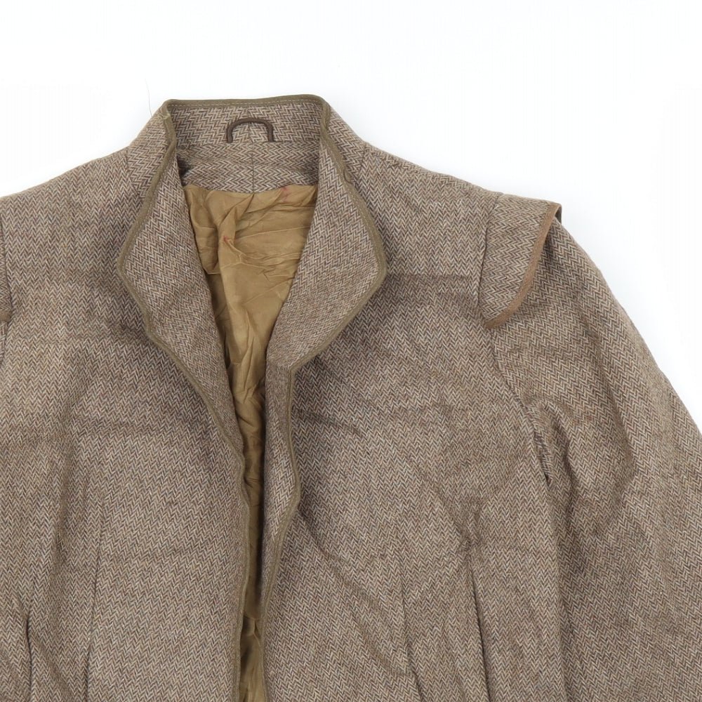 Preworn Womens Brown Herringbone  Cardigan Jumper Size S